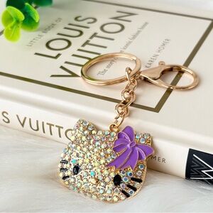Hello Kitty Purple Bow‎ Iridescent Keychain/ Bag Charm